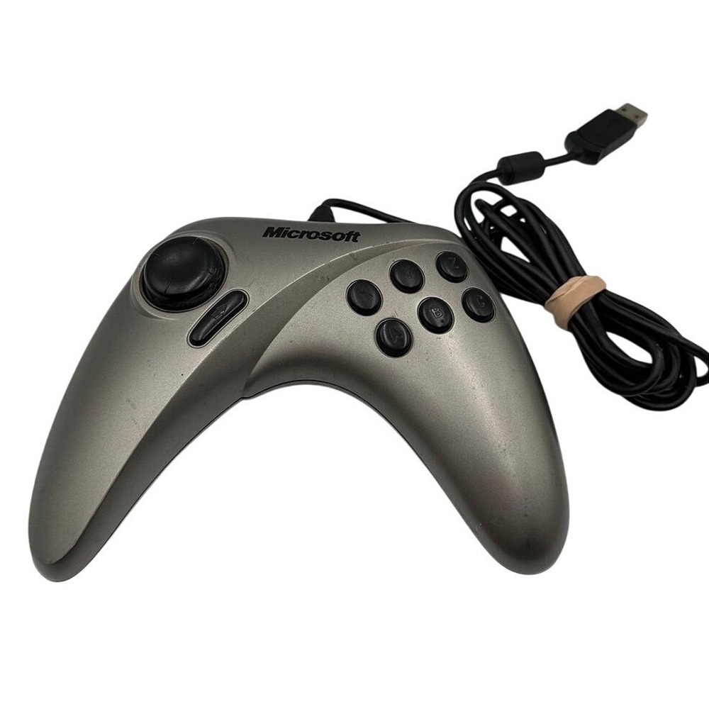 Microsoft SideWinder Game Pad Pro USB Wired PC Controller Silver Retro Gaming